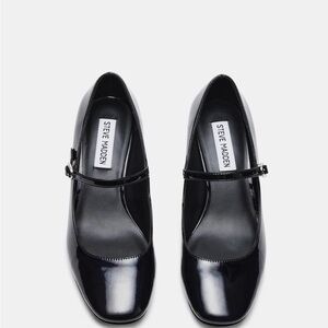 Steve Madden Black Patent Hawke Mary Jane’s